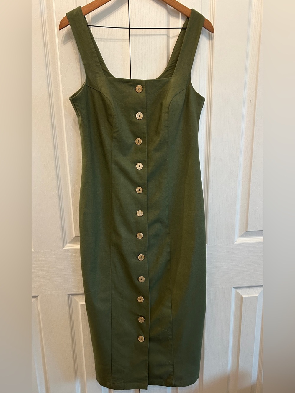 Harley Jae Provence Linen Blend Midi Dress Pistachio Green M Slow Fashion EUC